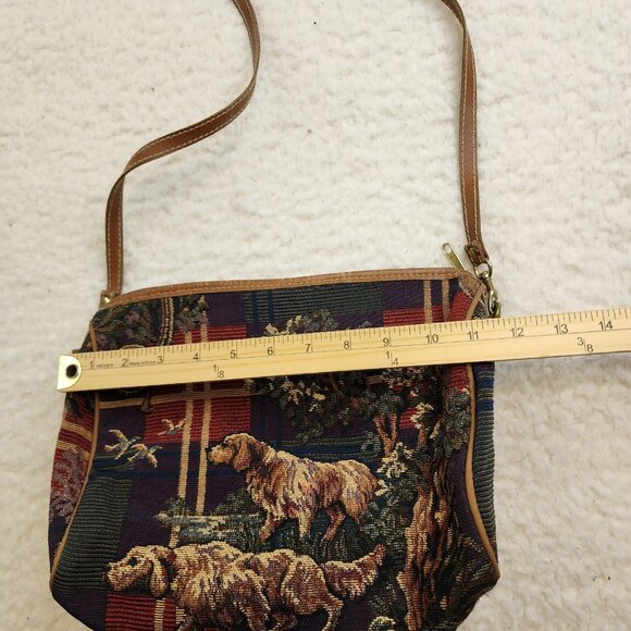 Vintage Tapestry Crossbody Shoulder Handbag Purse Irish Setter Hunter Plain - Picture 4 of 10